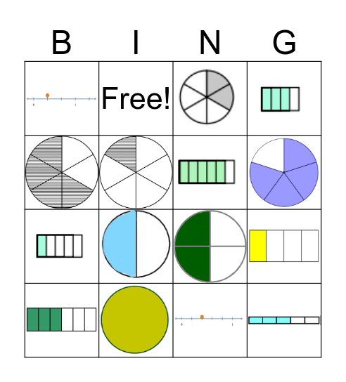 Fraction Bingo Card