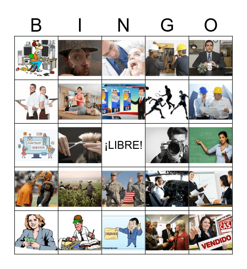 Profesiones Y Ocupaciones Bingo Card