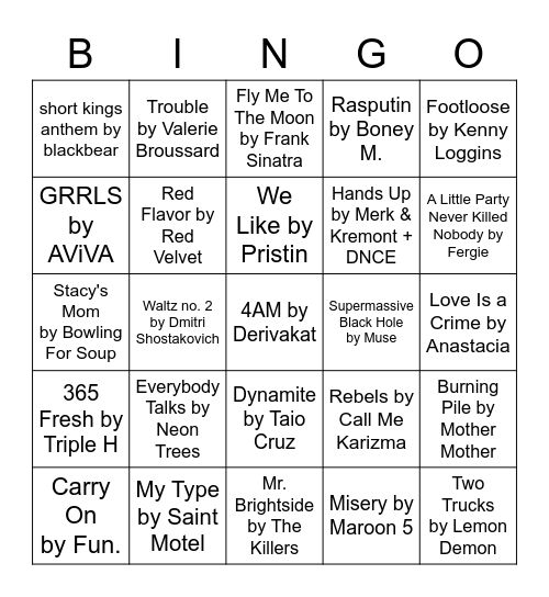 Multi S Music Taste Bingo Card Descubra A Emo O De Apostar No Limite