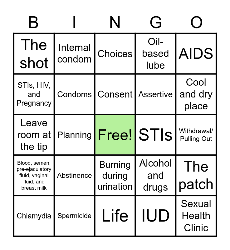 Sex Bingo Card