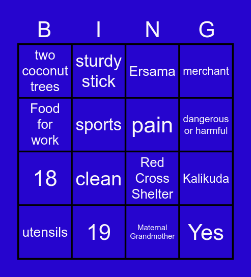 Weathering The Storm In Ersama Bingo Card