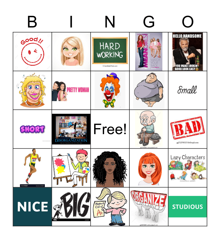 Adjetivos Bingo Card