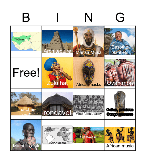 Black Panther African Culture Bing O Bingo Card