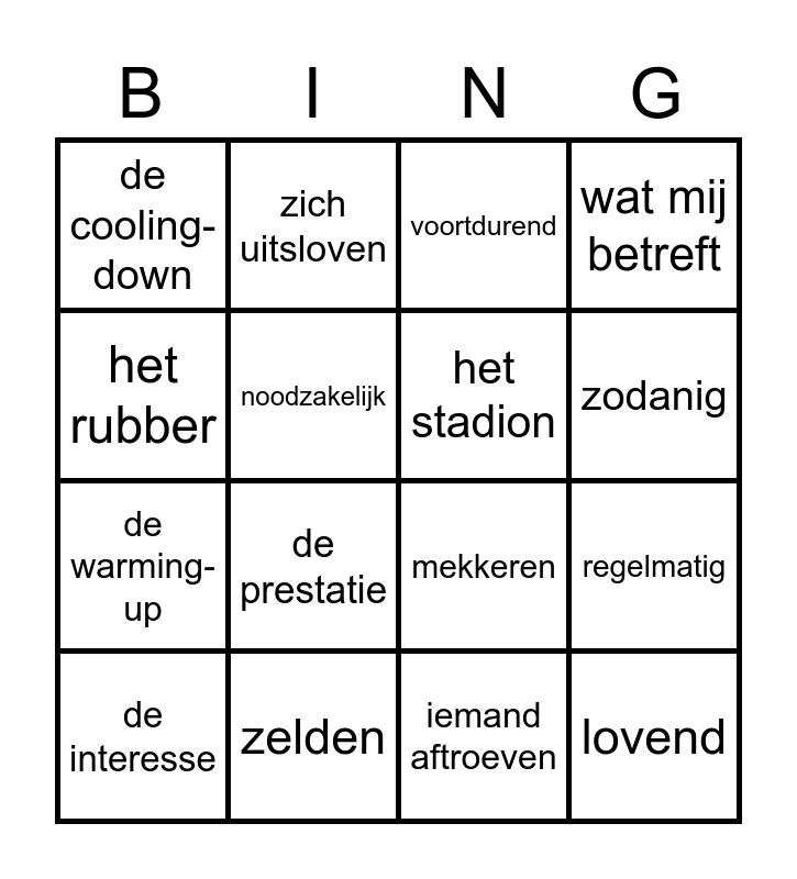 Taal Thema 2 Les 6 Bingo Card