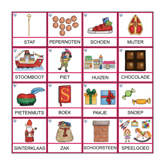 Sinterklaas Bingo Card