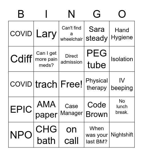 NURSES WEEK BINGO Card