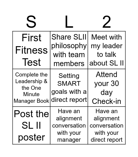 Situational Leadership Ii Bingo Card