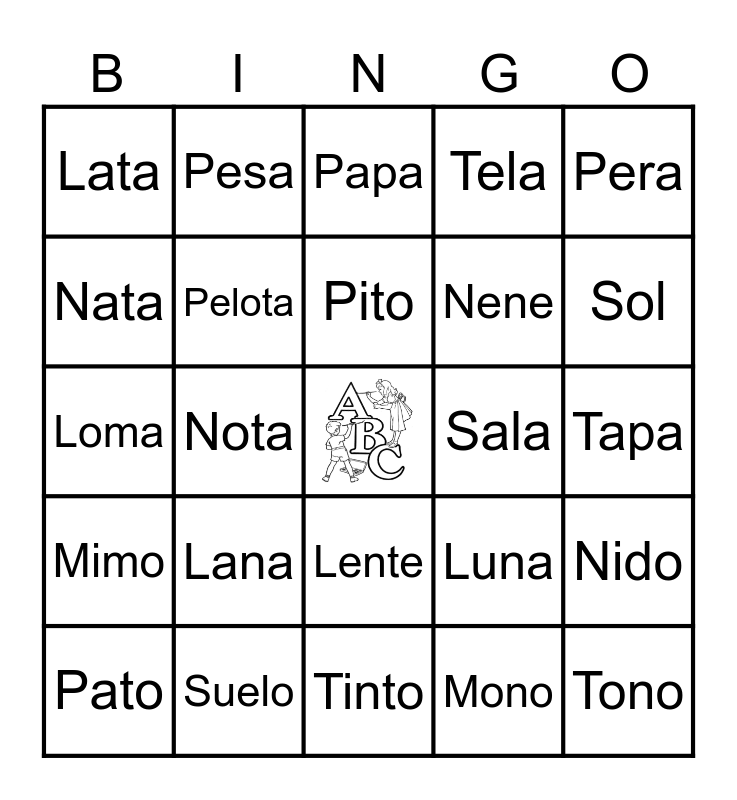 Bingo De Palabras Bingo Card