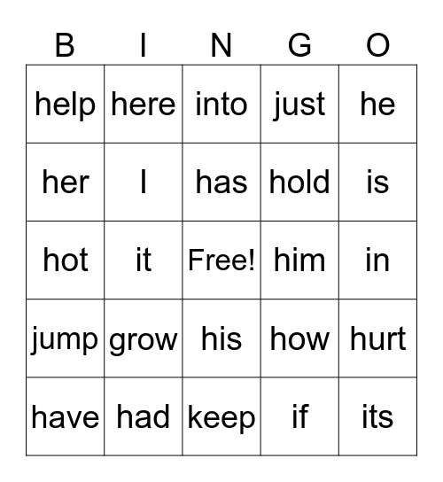 Th Grade Bingo List Bingo Card