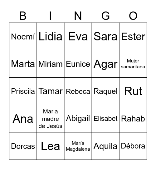 Bingo Bíblico Bingo Card