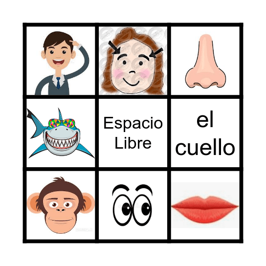 Las Partes Del Cuerpo Bingo Card Brentwooddental