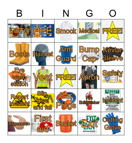 Safety Fair Bingo Card