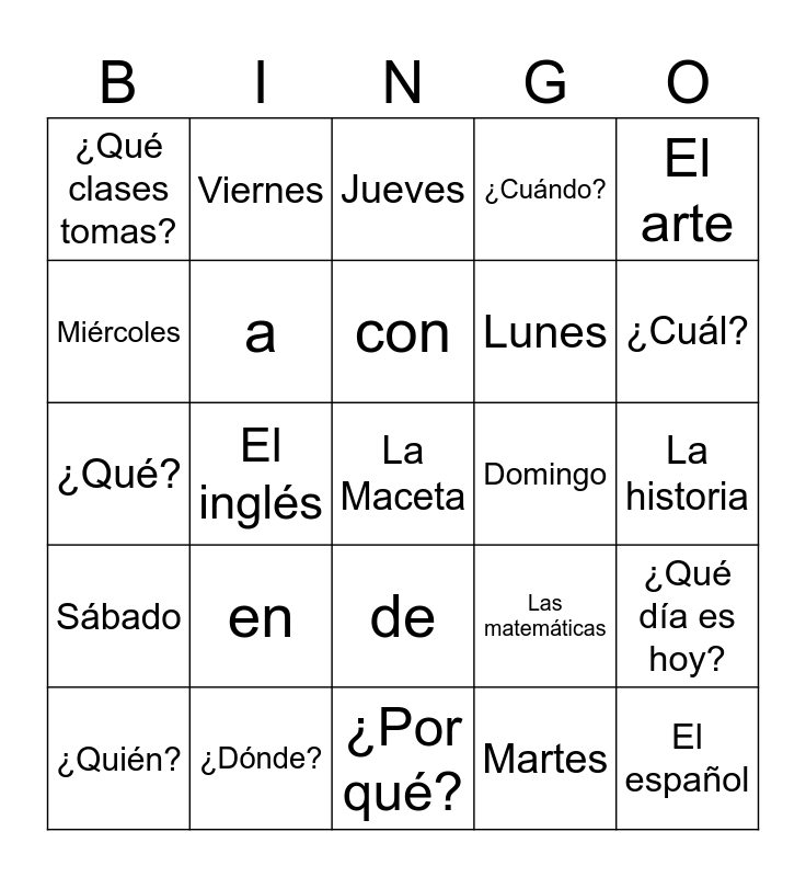 Loteria Bingo Card