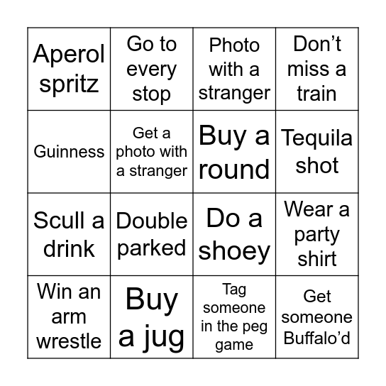 Boozy Bingo Card