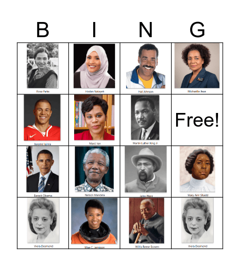 Black History Month Bingo Card