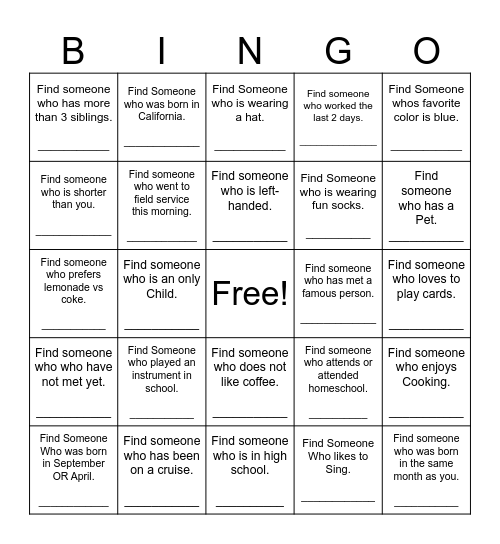 Friend S Game Night Bingo Card