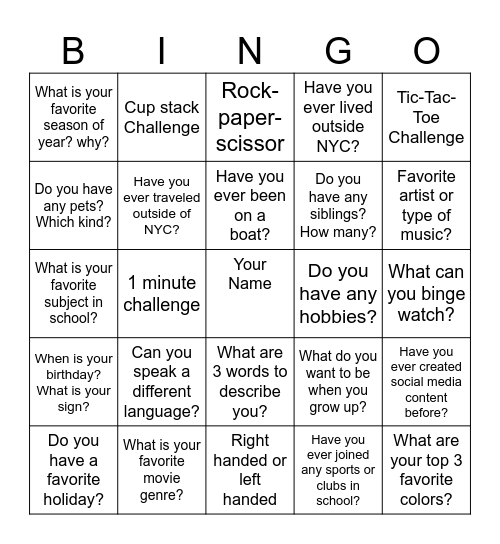 Bingo Card