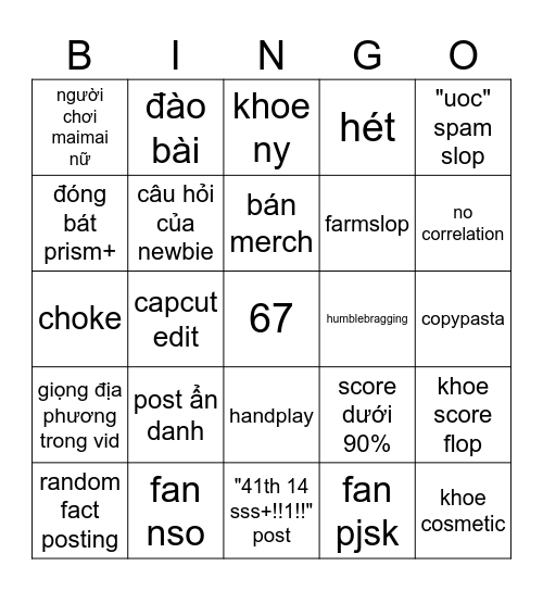 chunimai vn Bingo Card