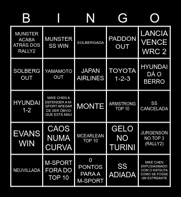 MONTE BINGO Card