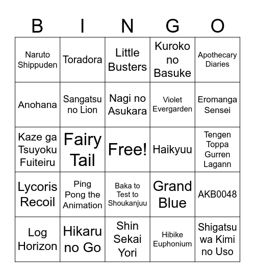Tohvelin scuffed animebingo Card