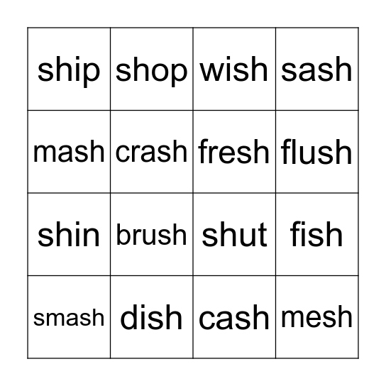 SH Bingo Card