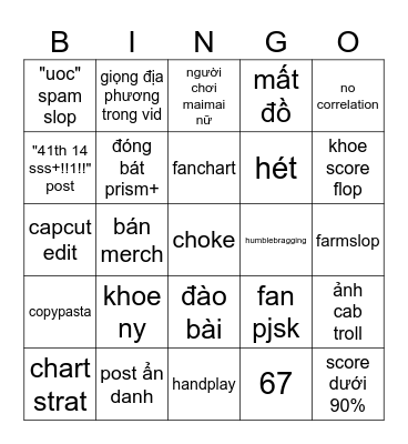 chunimai vn Bingo Card