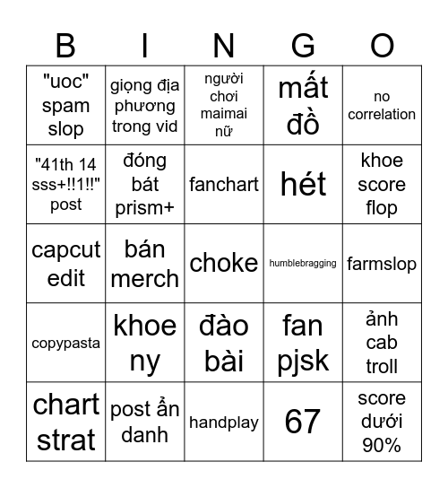chunimai vn Bingo Card