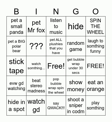 THE BINGO OF DOOM Bingo Card