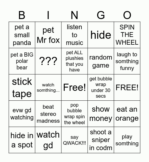 THE BINGO OF DOOM Bingo Card