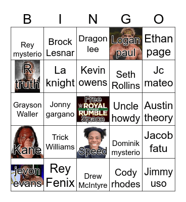 Men's Royal Rumble 2026 Bingo Card