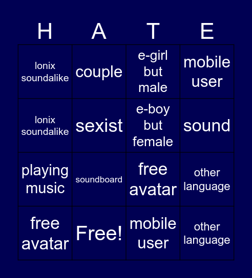 czsk vc Bingo Card