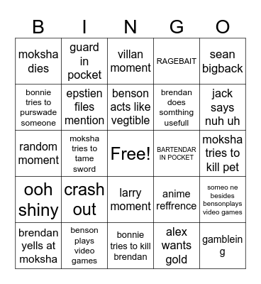 dnd bingo Card