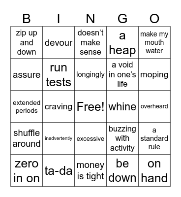 Foundations Socials 5-7: Novel vocabulary review (Chapters 9-12) Bingo Card