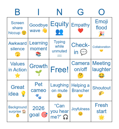 BRM Bingo Card