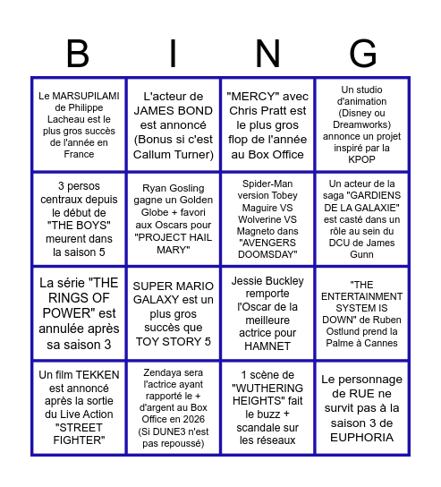 STUDIO ZODIAC BINGO 2026 Bingo Card