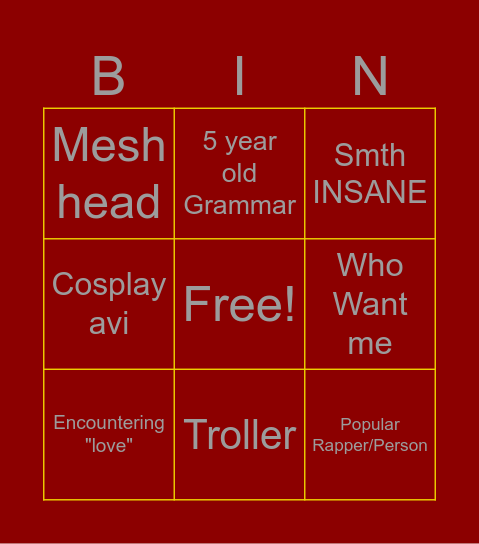 Life Bingo Card