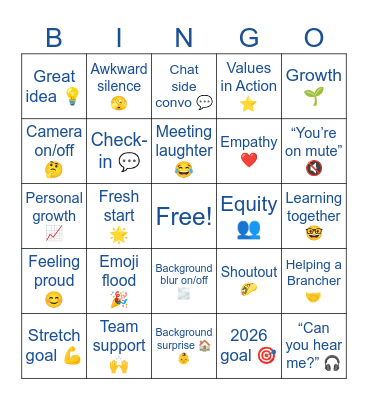 BRM Bingo Card