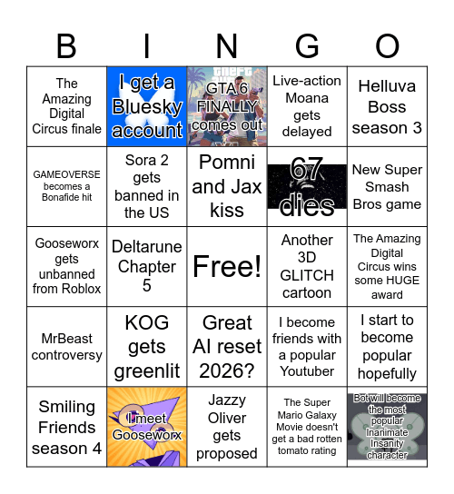 My 2026 Bingo Card Bingo Card