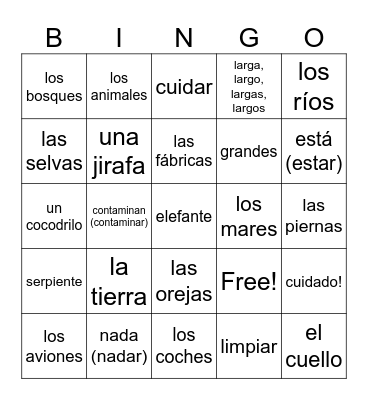 El Dia de la Tierra Bingo Card
