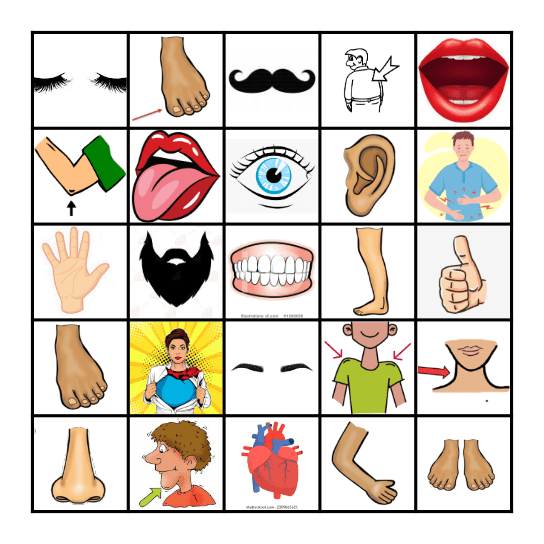 El Cuerpo Bingo Card