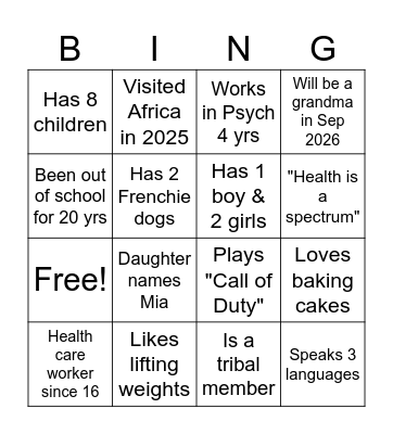 HSC PM Bingo Card