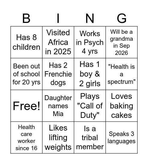 HSC PM Bingo Card