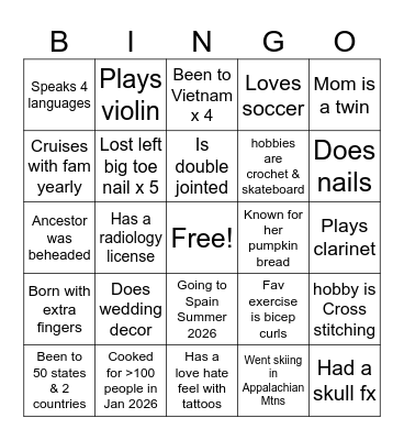 HSC AM Bingo Card