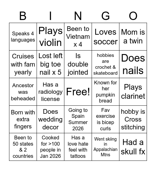 HSC AM Bingo Card