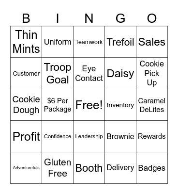 Cookie Rally Bingo 2026 Bingo Card