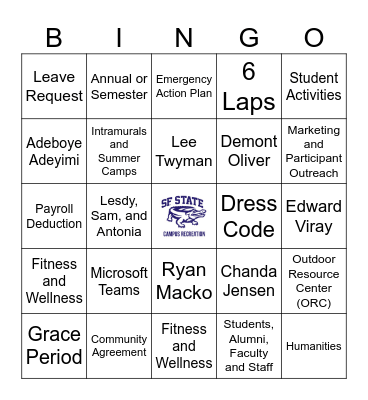 MWC BINGO Card