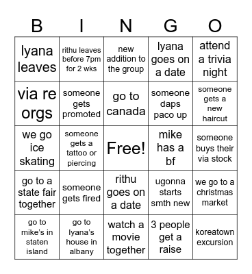 DEI Bingo Card