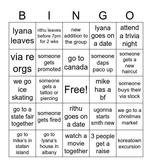 DEI Bingo Card