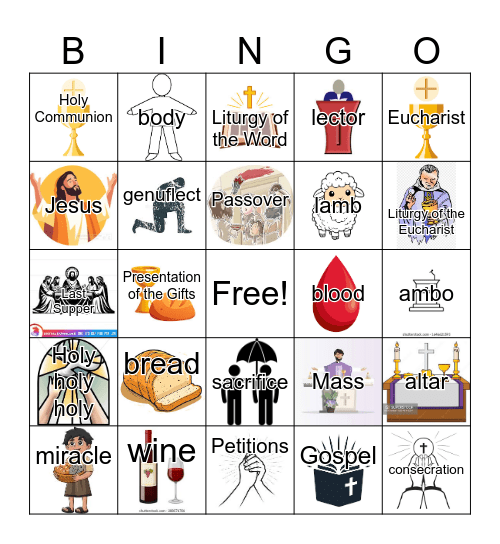 Holy Communion Bingo Card