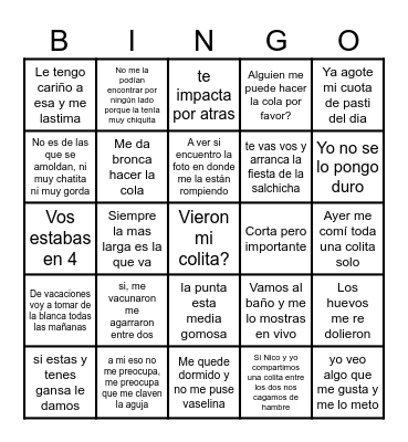 Bingo Frasario Bingo Card